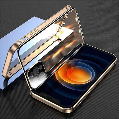Coque en Verre Double Face Magnétique pour iPhone 16 Pro - Coque Wiqeo 15€-20€, Coque, iPhone 16 Pro, Métal, Transparente Wiqeo, Déstockeur de Coques Pour iPhone