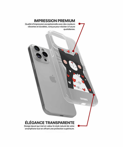 Coque félin amoureux pour iPhone