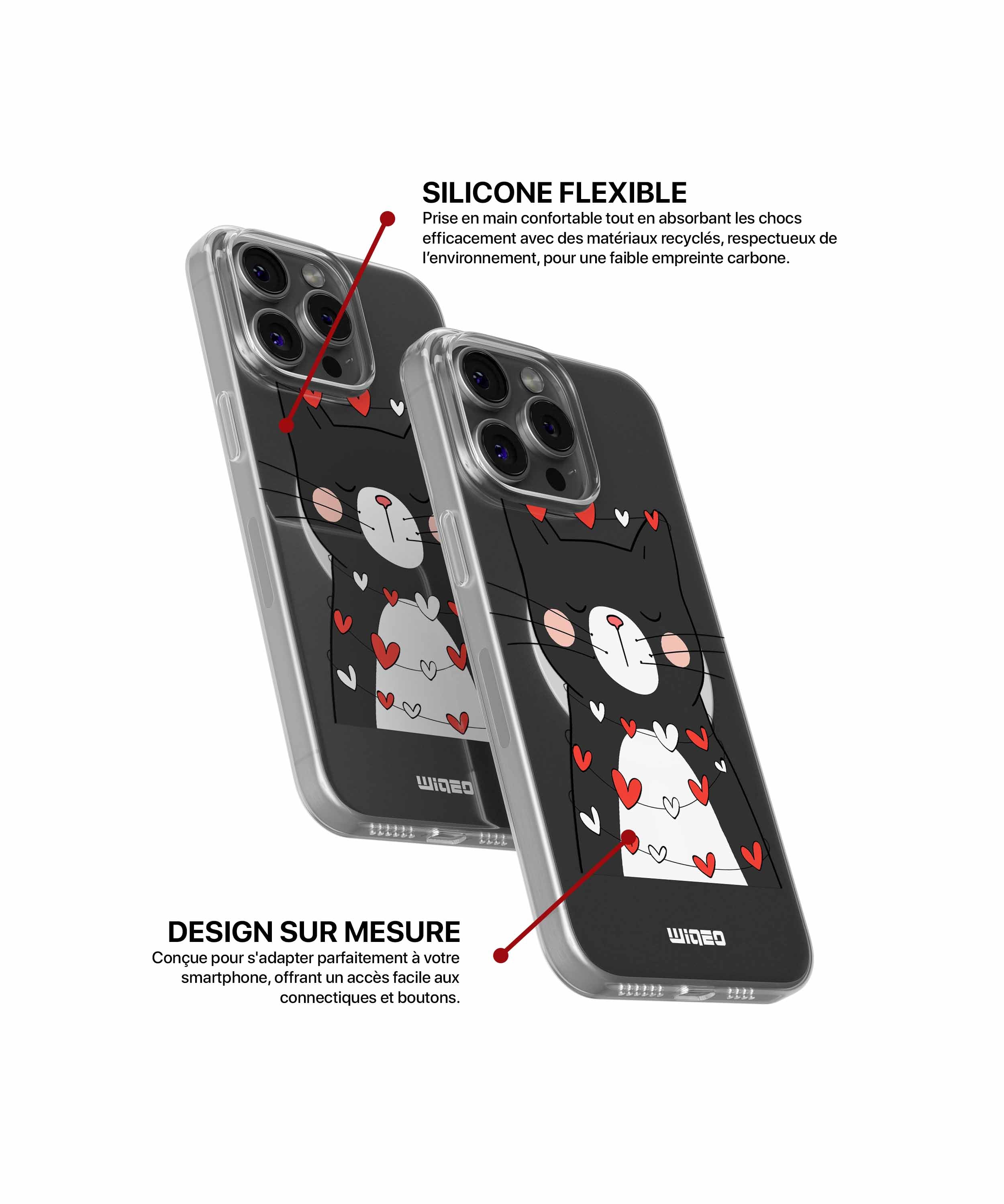 Coque félin amoureux pour iPhone