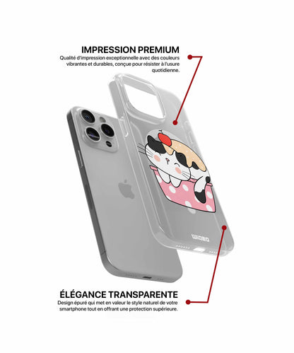 Coque félin cerise pour iPhone