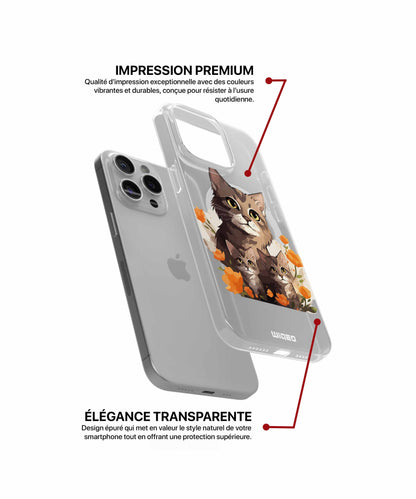 Coque félin fleuri pour iPhone