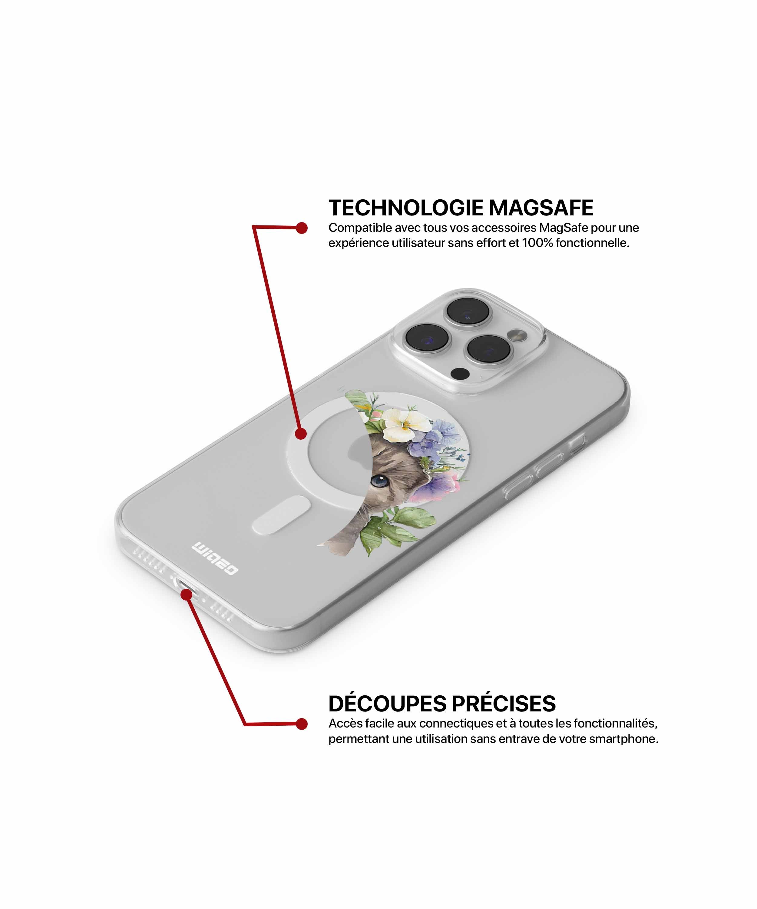 Coque félin poétique pour iPhone