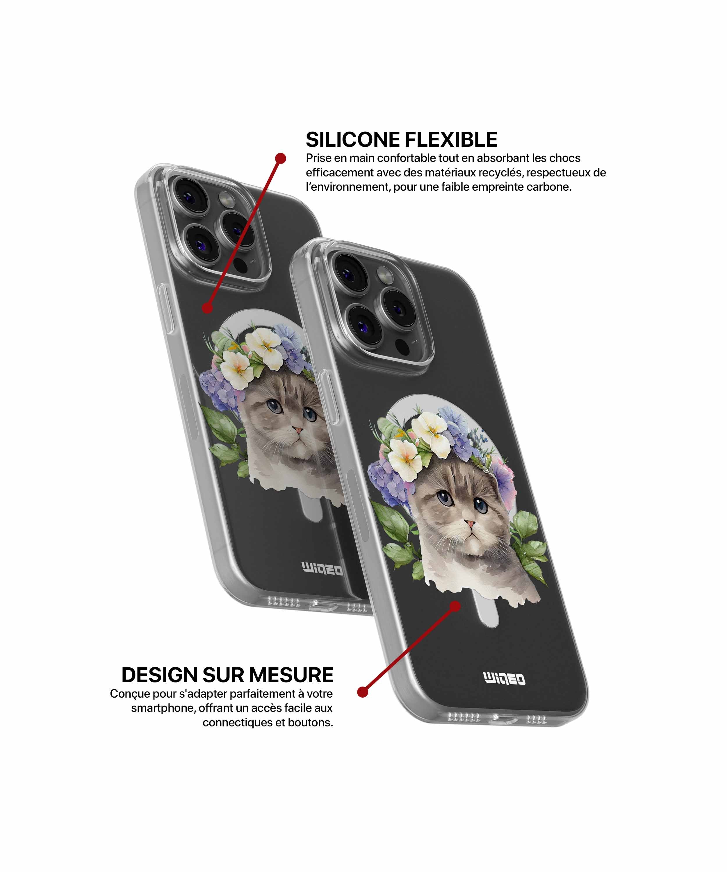 Coque félin poétique pour iPhone