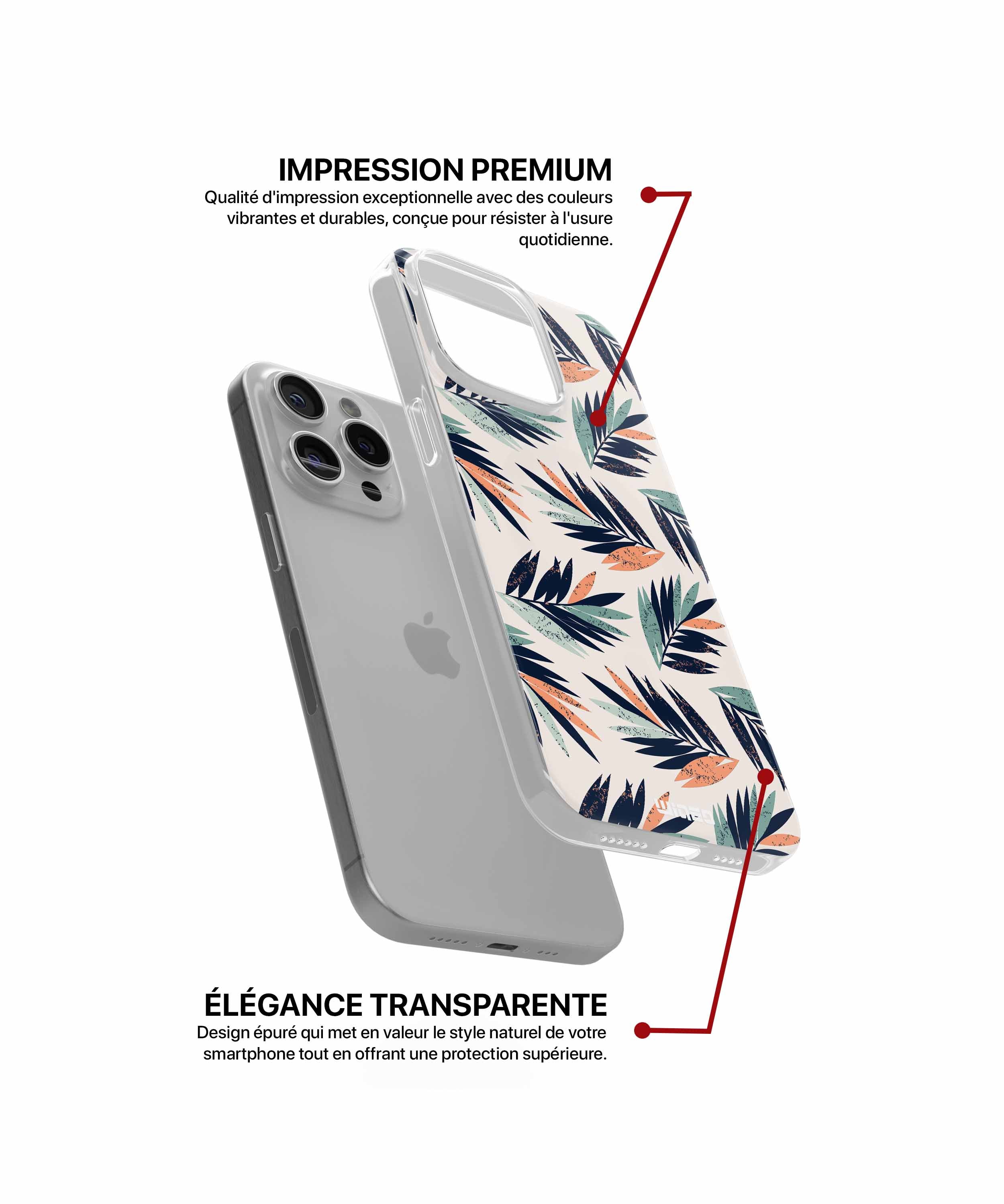 Coque feuillage abstrait pour iPhone