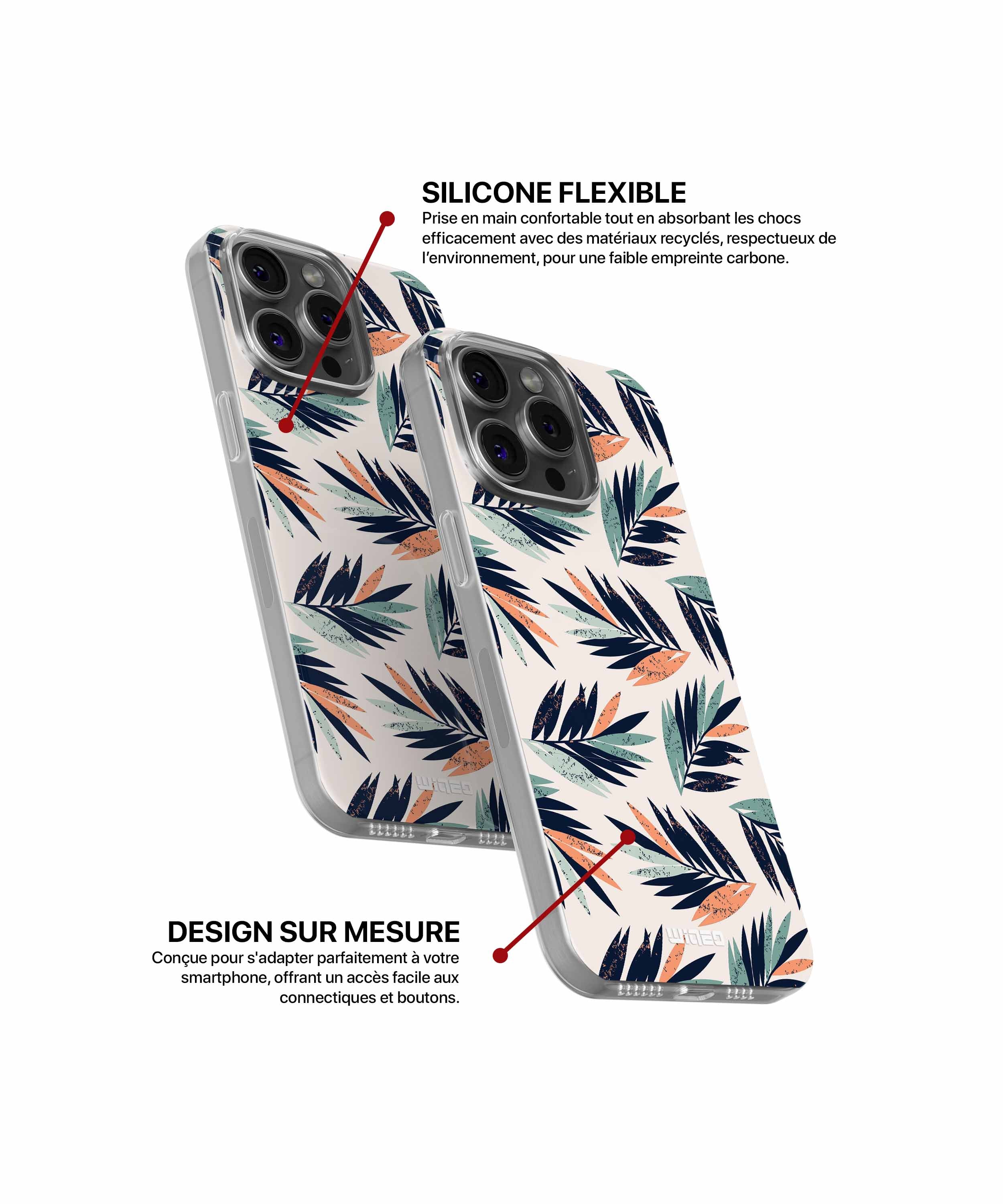 Coque feuillage abstrait pour iPhone