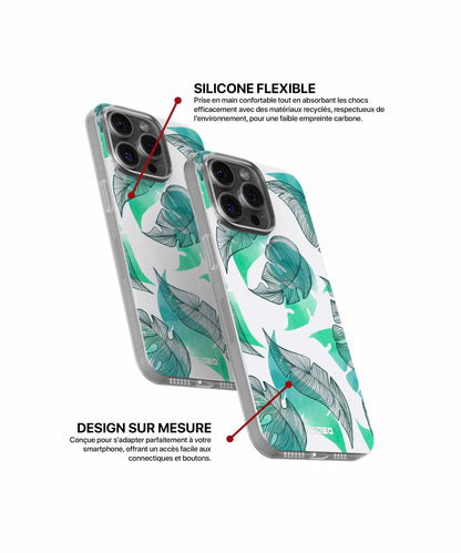 Coque feuillage tropical aquarelle pour iPhone