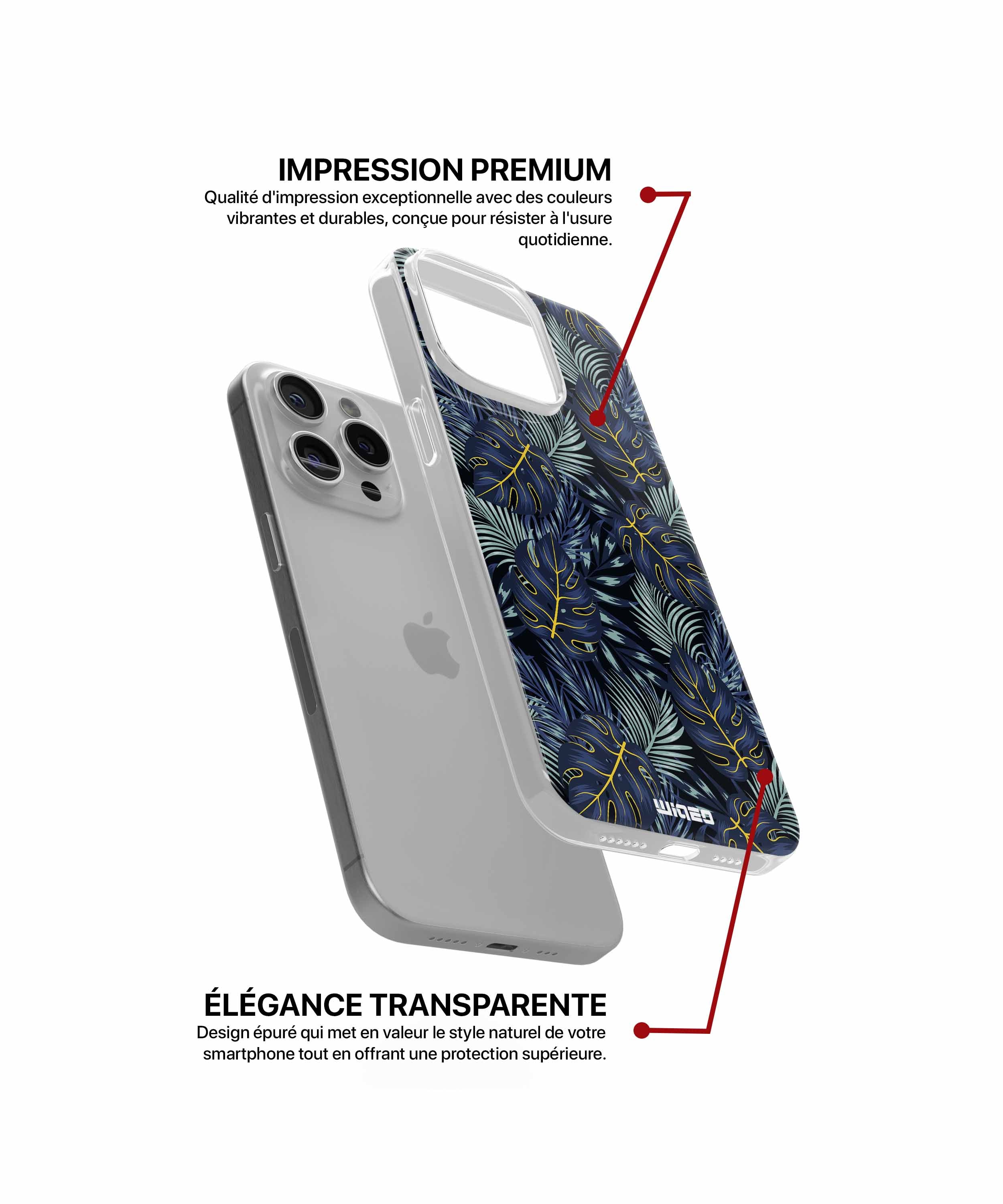 Coque feuilles nocturnes pour iPhone