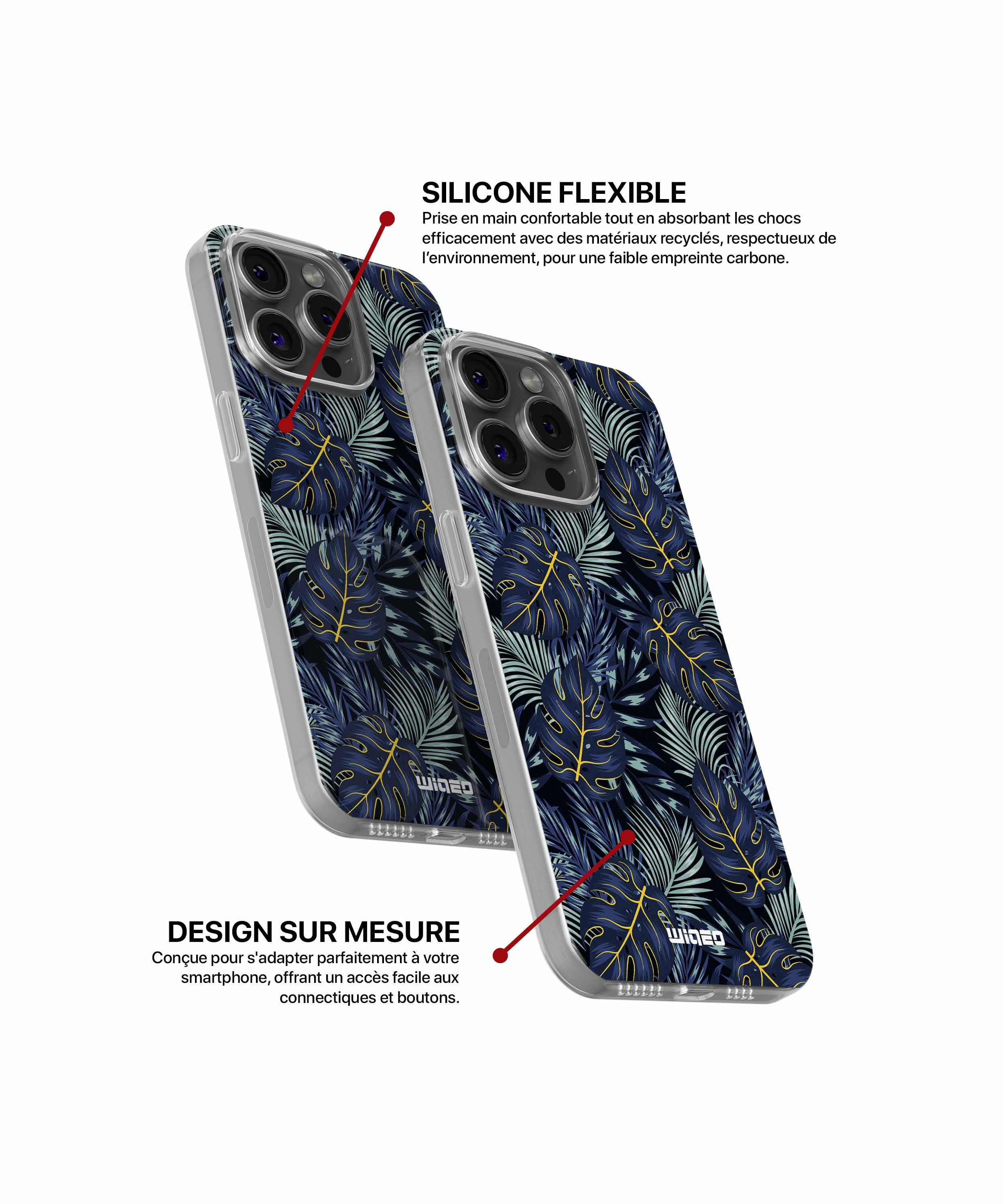 Coque feuilles nocturnes pour iPhone