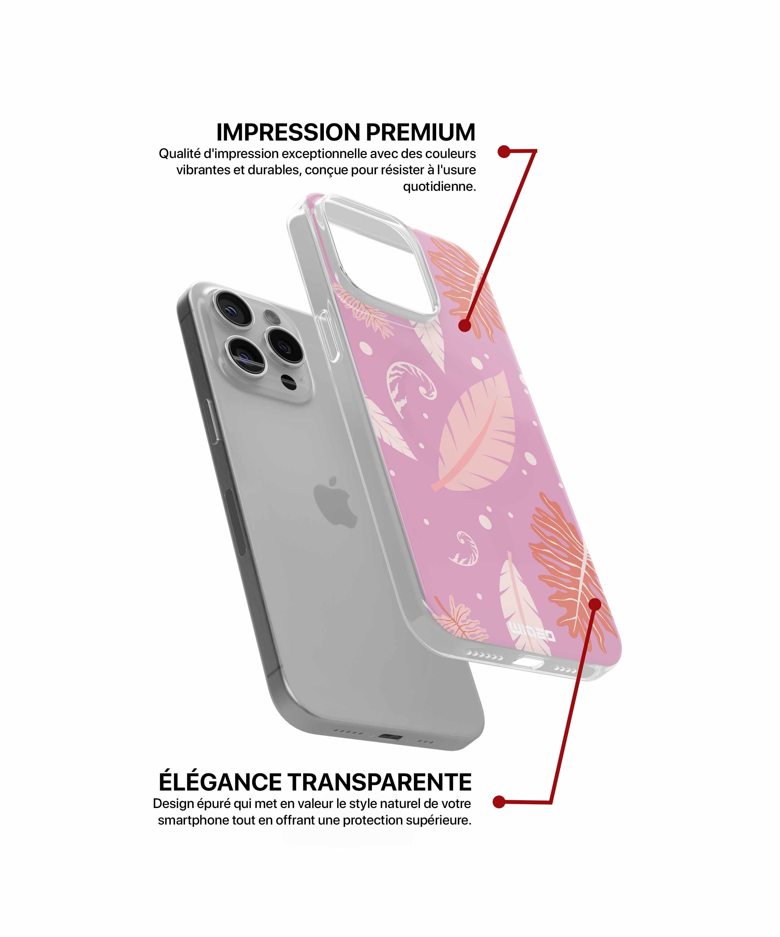 Coque feuilles pastel pour iPhone