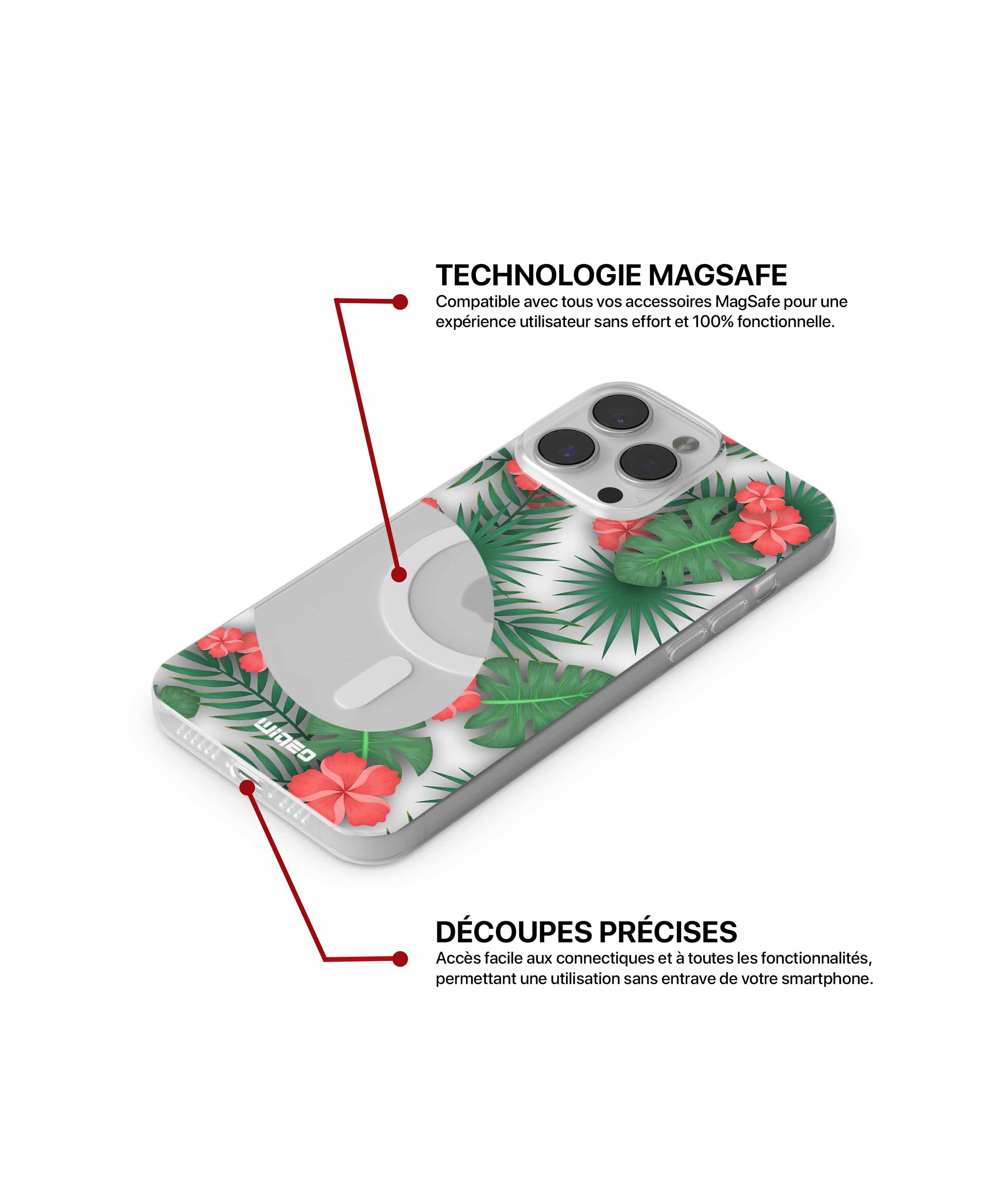 Coque fleurs tropicales pour iPhone