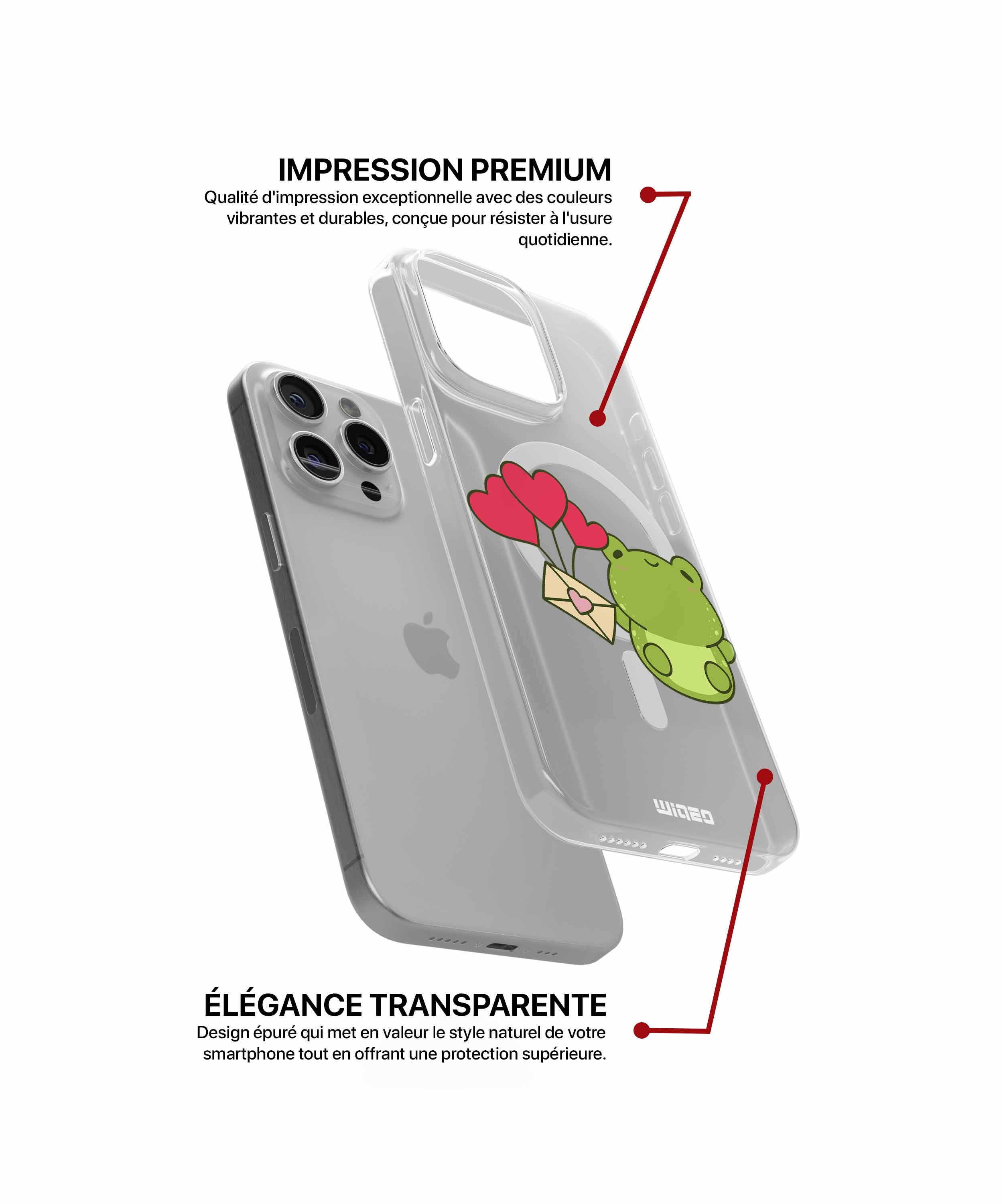 Coque grenouille tendre message pour iPhone