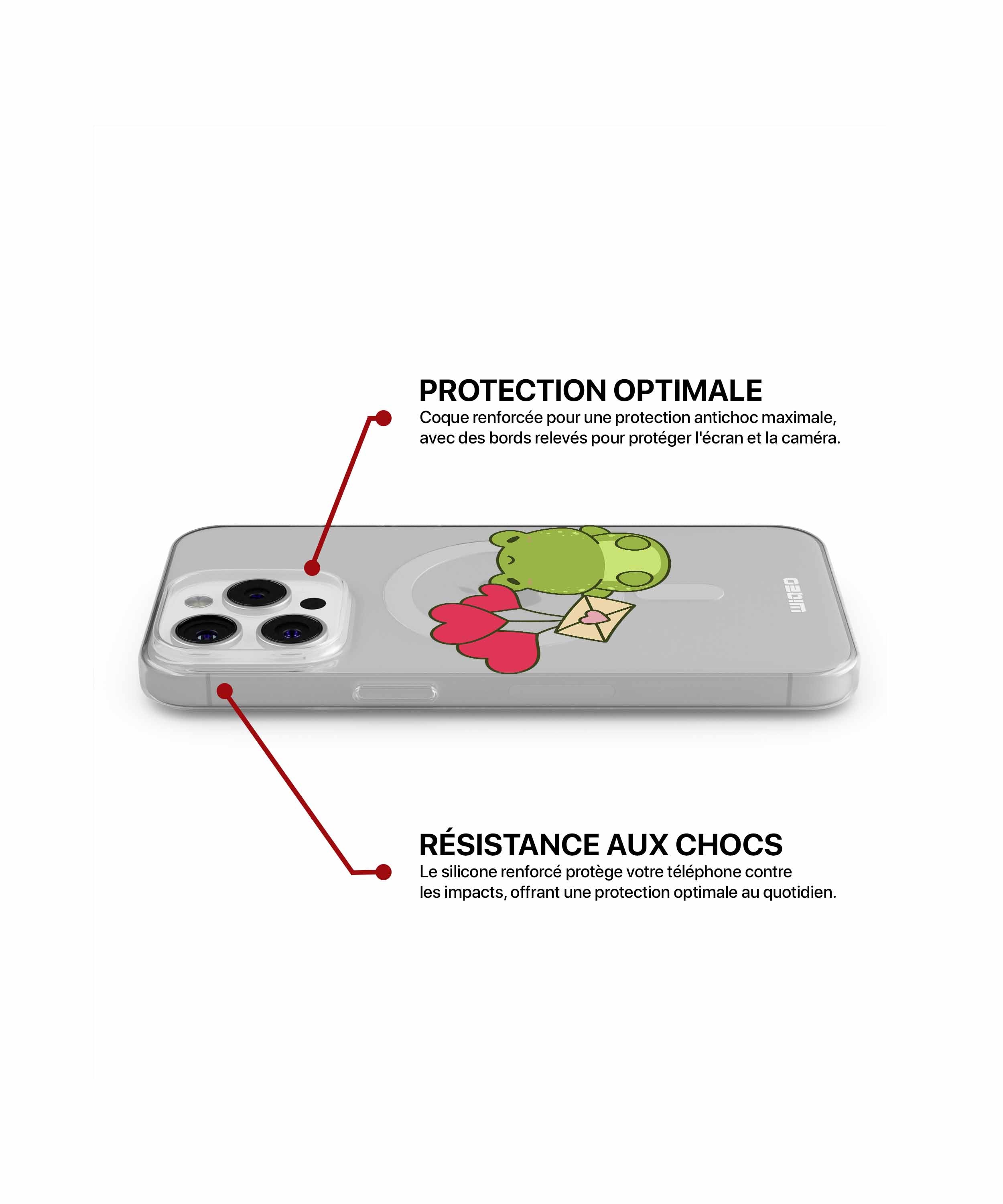 Coque grenouille tendre message pour iPhone