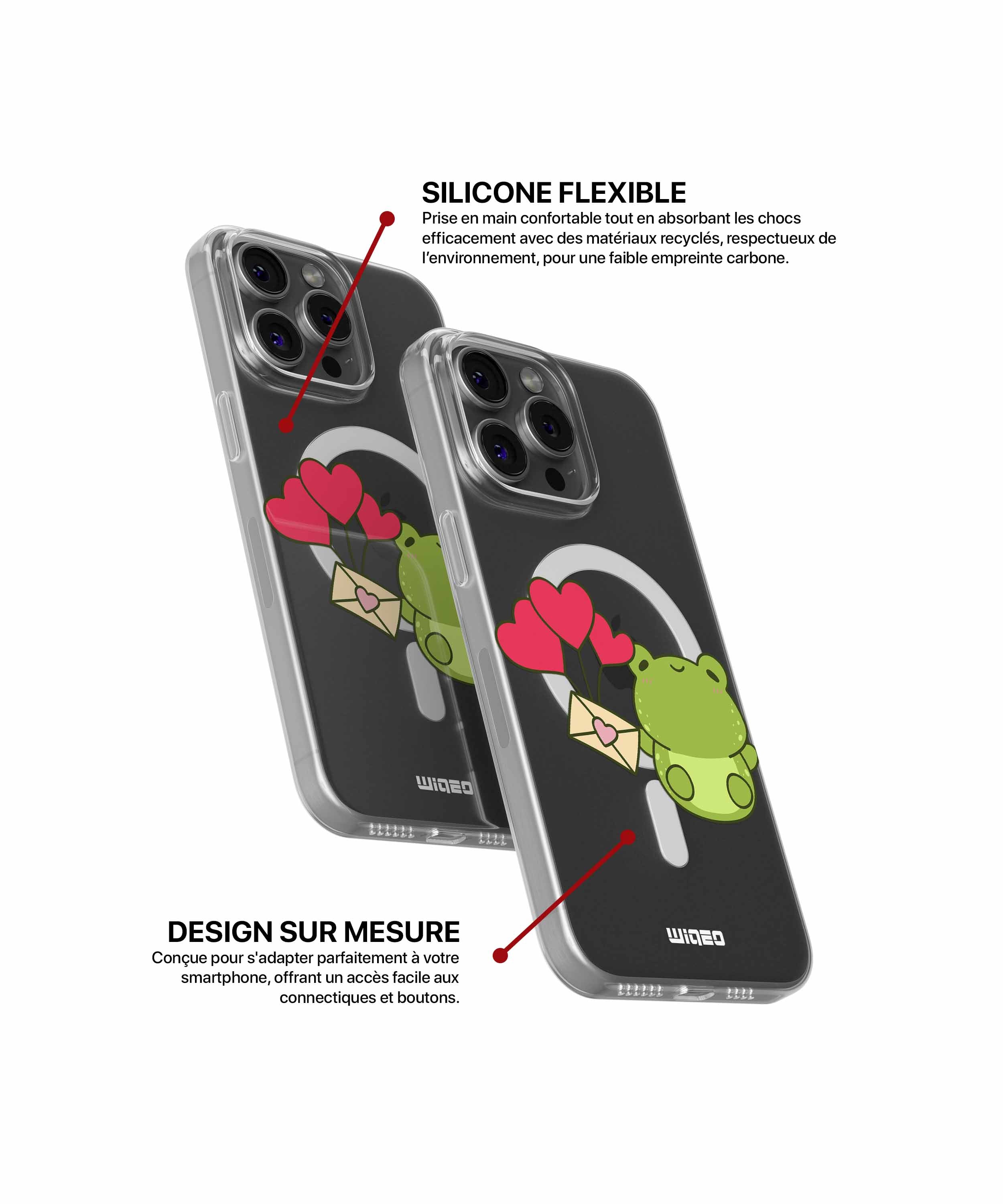 Coque grenouille tendre message pour iPhone