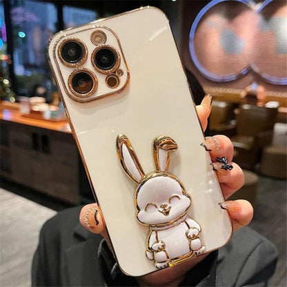 Coque Lapin Accents Dorés pour iPhone 16 Pro