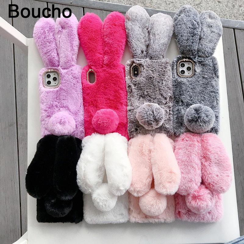 Coque Lapin en Fourrure pour iPhone 14 - Coque Wiqeo 15€-20€, Coque, iPhone 14 Wiqeo, Déstockeur de Coques Pour iPhone