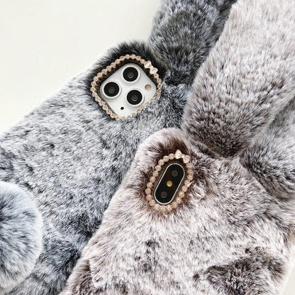 Coque Lapin en Fourrure pour iPhone 14 - Coque Wiqeo 15€-20€, Coque, iPhone 14 Wiqeo, Déstockeur de Coques Pour iPhone