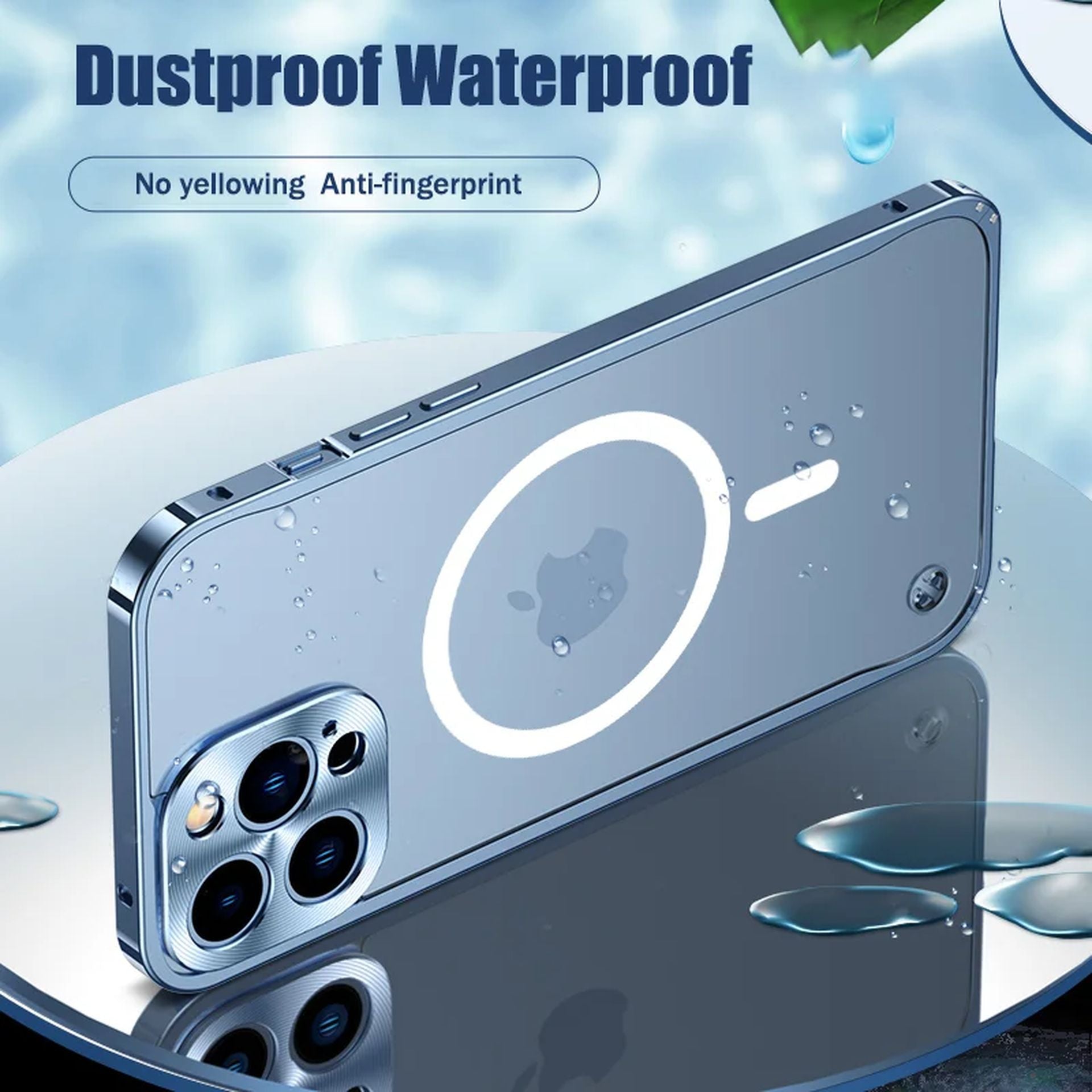 Coque Magnétique Aluminium Transparente Élégante pour iPhone 14