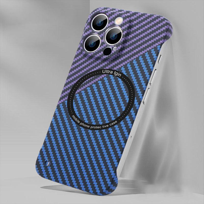 Coque Magnétique Aspect Fibre de Carbone pour iPhone 16 Pro - Coque Wiqeo 10€-15€, Coque, iPhone 16 Pro, Magsafe, Silicone Wiqeo, Déstockeur de Coques Pour iPhone