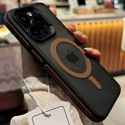 Coque Magnétique Bicolore pour iPhone 12 - Kaki