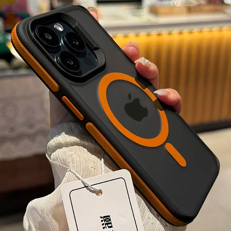 Coque Magnétique Bicolore pour iPhone 12 - Orange