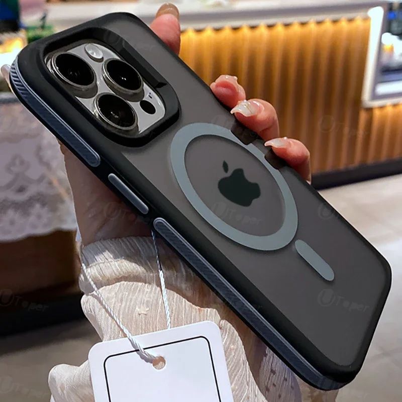 Coque Magnétique Bicolore pour iPhone 12 - Gris