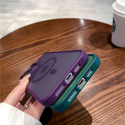 Coque Magnétique Douce Avec Cadre Transparent Design Élégant pour iPhone 16