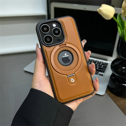 Coque Magnétique En Cuir PU Avec Anneau De Support pour iPhone 12 Pro Max