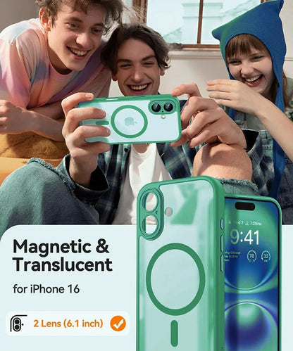 Coque Magnétique Translucide avec Bordures Renforcées pour iPhone 15