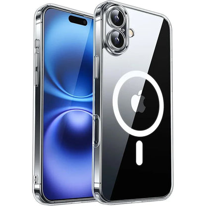 Coque Magnétique Translucide avec Bordures Renforcées pour iPhone 15 - Transparent