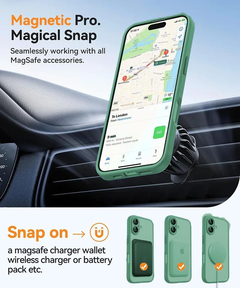 Coque Magnétique Translucide avec Bordures Renforcées pour iPhone 15