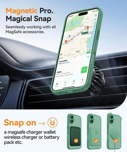 Coque Magnétique Translucide avec Bordures Renforcées pour iPhone 16 Plus