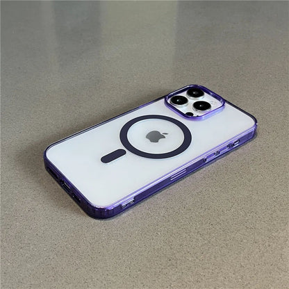 Coque Magnétique Transparente Antichoc pour iPhone 14 - Violet