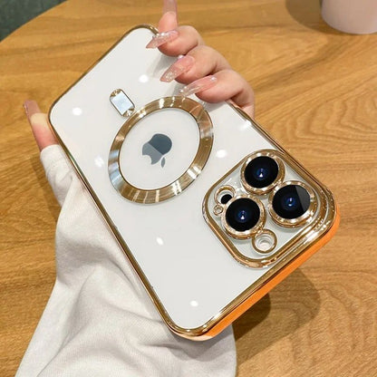 Coque Magnétique Transparente avec Anneau Support Compatible MagSafe pour iPhone 15