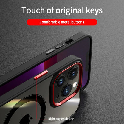 Coque Magnétique Transparente avec Cadre en Métal pour iPhone 16 Pro Max
