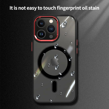 Coque Magnétique Transparente avec Cadre en Métal pour iPhone 16 Pro Max