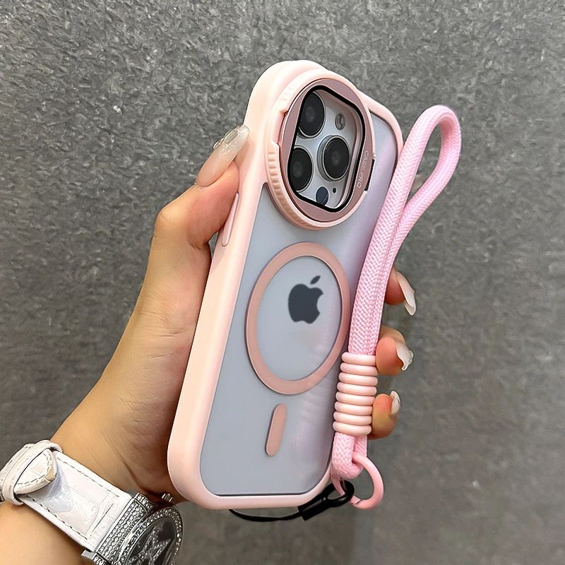 Coque Magnétique Transparente avec Protection d'Objectifs pour iPhone 13 Pro Max - Rose