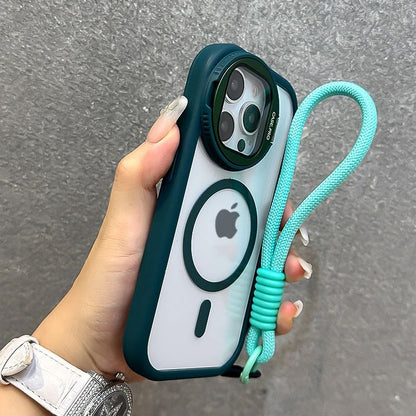 Coque Magnétique Transparente avec Protection d'Objectifs pour iPhone 15 - Vert Foncé