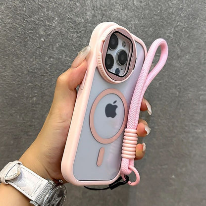 Coque Magnétique Transparente avec Protection d'Objectifs pour iPhone 15 - Rose