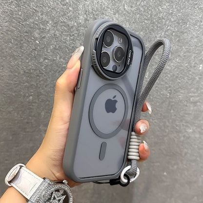 Coque Magnétique Transparente avec Protection d'Objectifs pour iPhone 15 - Gris