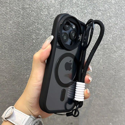Coque Magnétique Transparente avec Protection d'Objectifs pour iPhone 15 - Noir