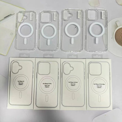 Coque magnétique transparente compatible MagSafe pour iPhone 15