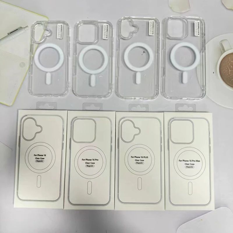 Coque magnétique transparente compatible MagSafe pour iPhone 15