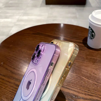 Coque Magnétique Transparente Souple Design Dégradé Élégant pour iPhone 14