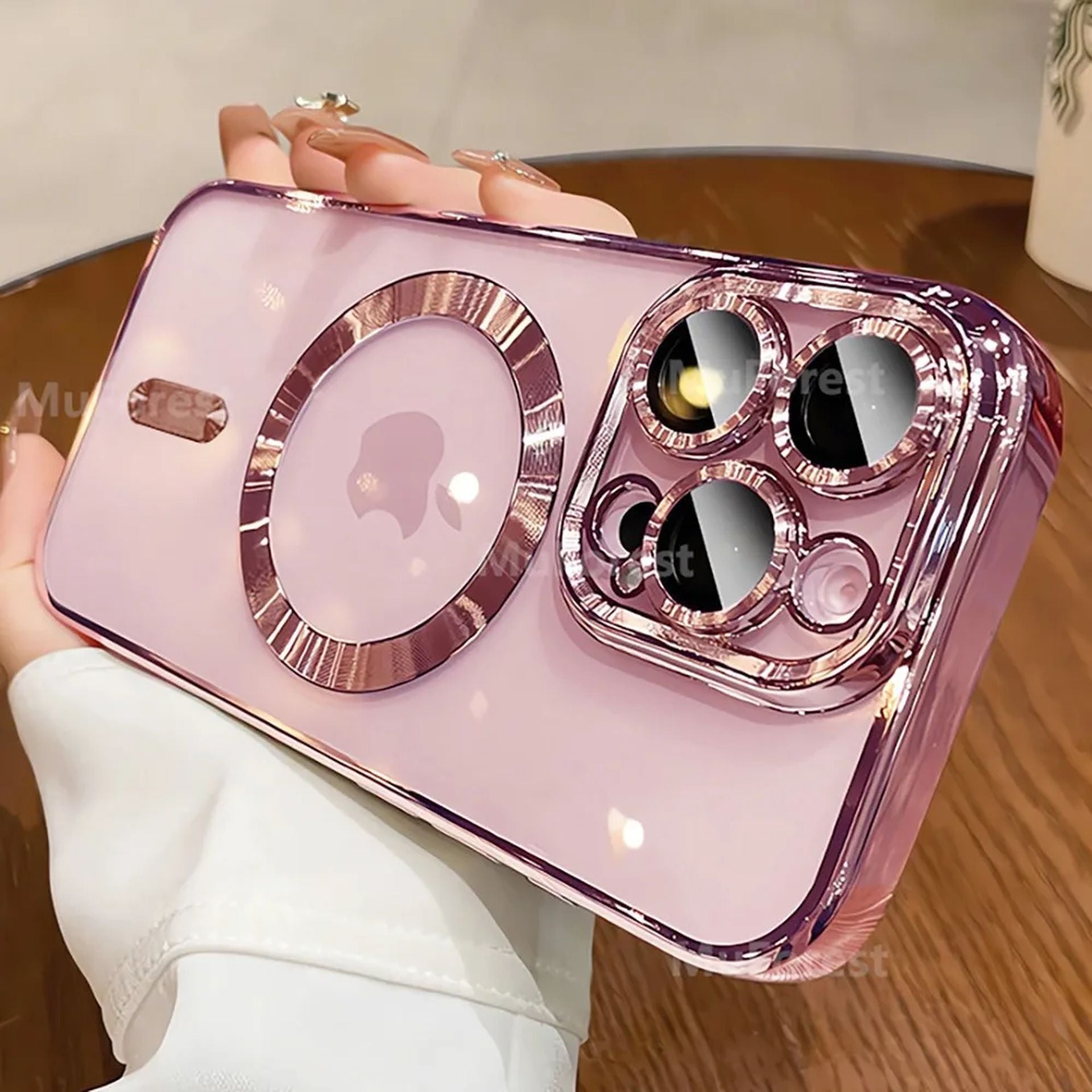 Coque Magnique Transparent Avec Anneau de Protection pour iPhone 14