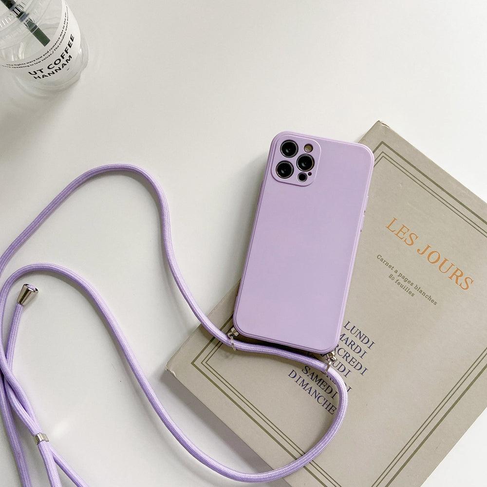 Coque Minimaliste en Silicone avec Sangle pour iPhone 16 - Coque Wiqeo 10€-15€, Chaine, Coque, iPhone 16, Silicone Wiqeo, Déstockeur de Coques Pour iPhone