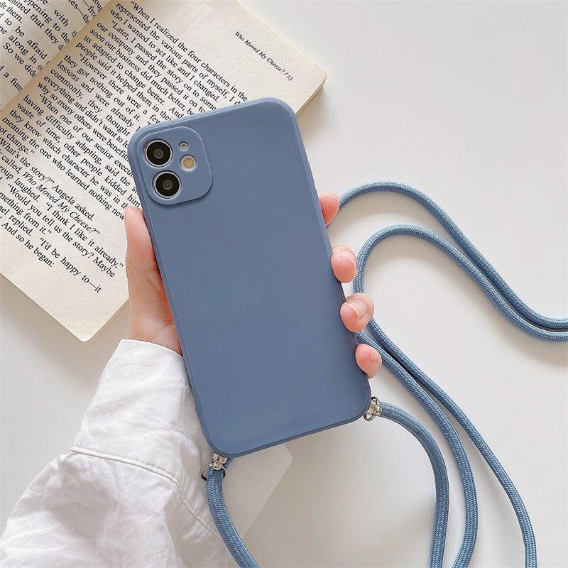 Coque Minimaliste en Silicone avec Sangle pour iPhone 16 Plus