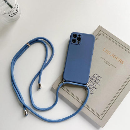 Coque Minimaliste en Silicone avec Sangle pour iPhone 16 Plus - Coque Wiqeo 10€-15€, Chaine, Coque, iPhone 16 Plus, Silicone Wiqeo, Déstockeur de Coques Pour iPhone