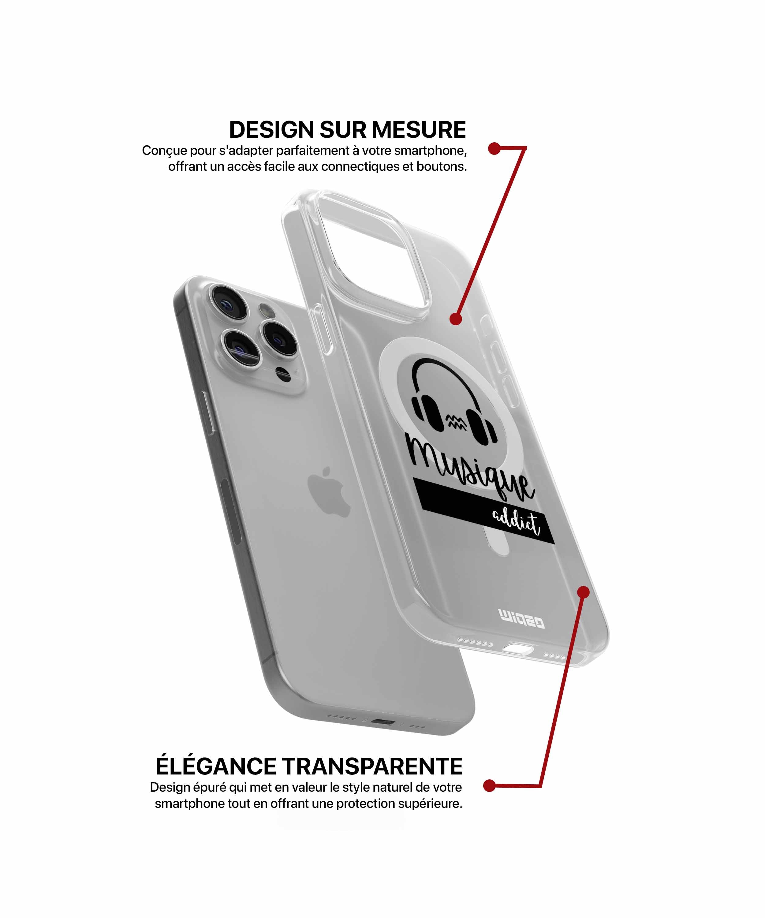 Coque musique addict pour iPhone