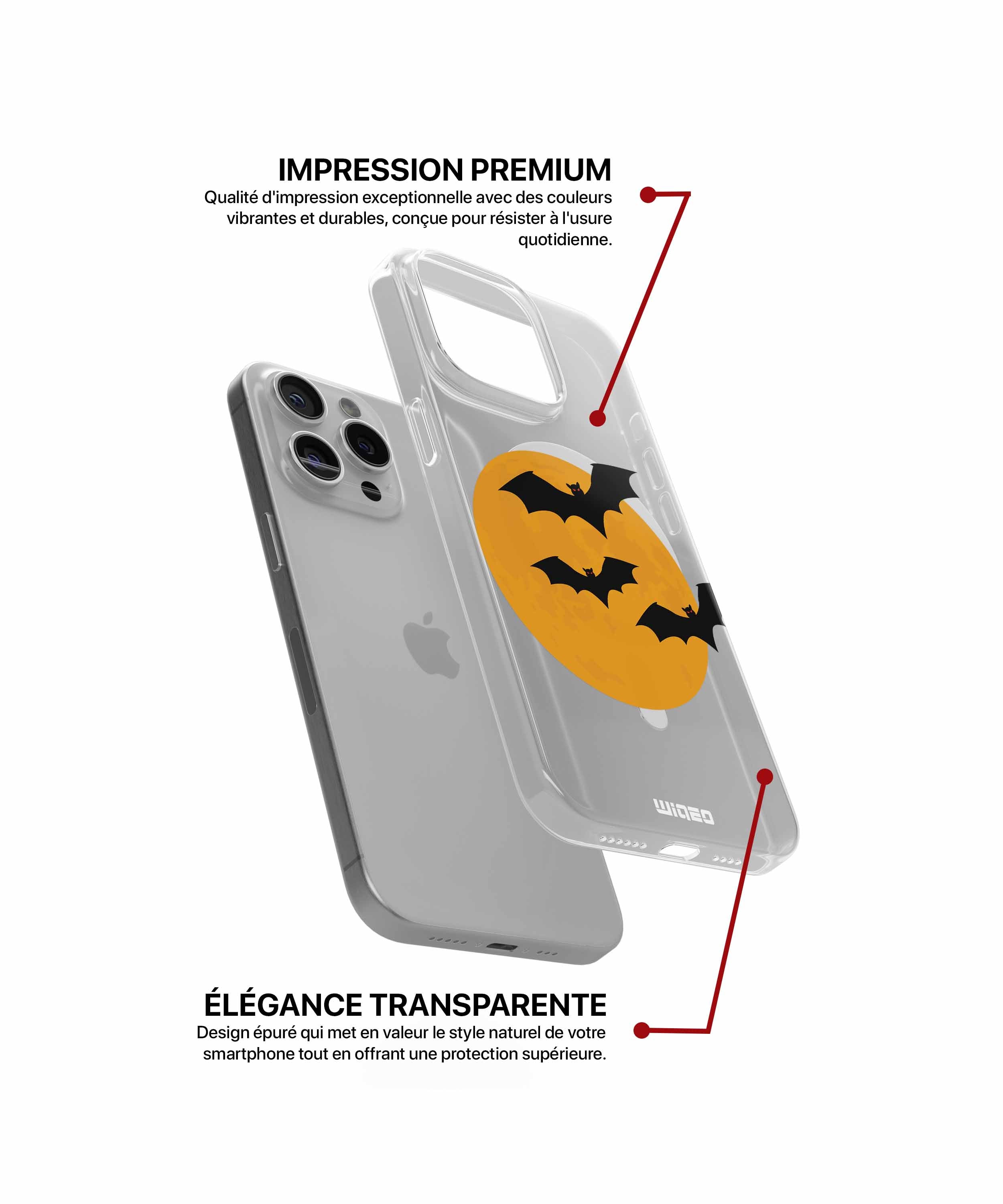 Coque ombre chauve souris pour iPhone