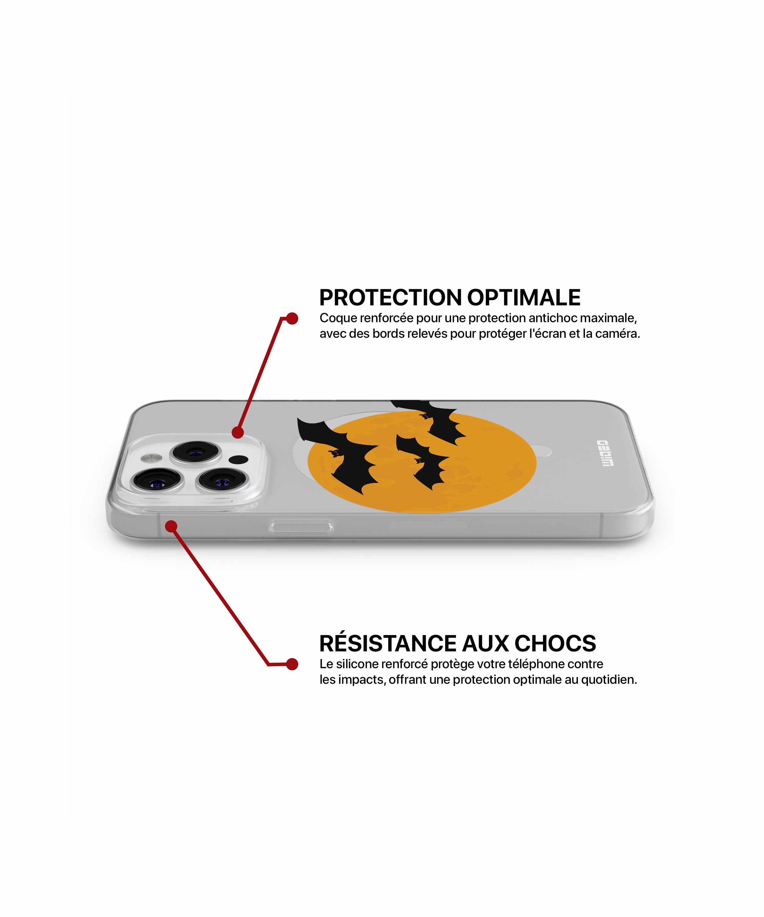 Coque ombre chauve souris pour iPhone